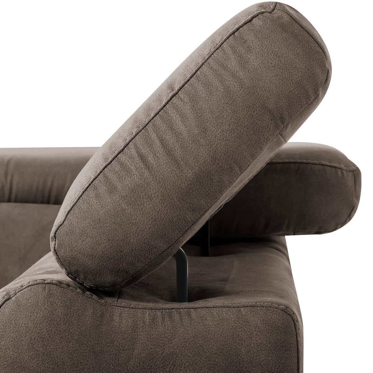 ECKSOFA SONO in Lederlook Braun Bettkasten, Armteilverstellung, Kopfteilverstellung  265/210 cm  - Schwarz/Braun, Design, Textil/Metall (265/210cm) - Livetastic