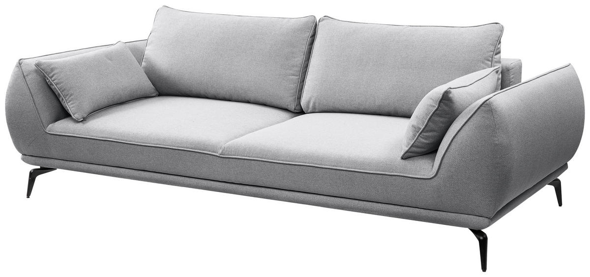 3-SITS SOFFA i vävt tyg grå  - svart/grå, Modern, metall/textil (249/86/118cm) - MID.YOU