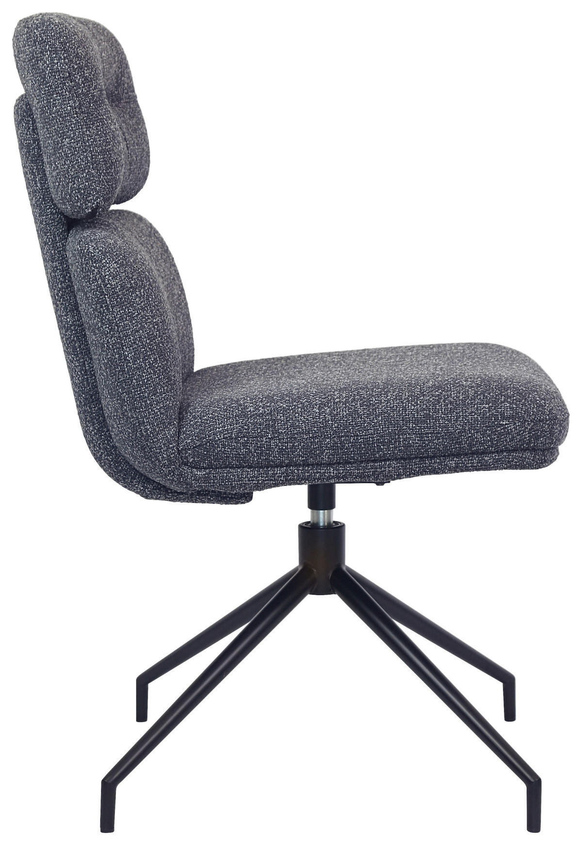 STUHL - Dunkelgrau/Schwarz, Design, Textil/Metall (50/92/64,5cm) - Dieter Knoll