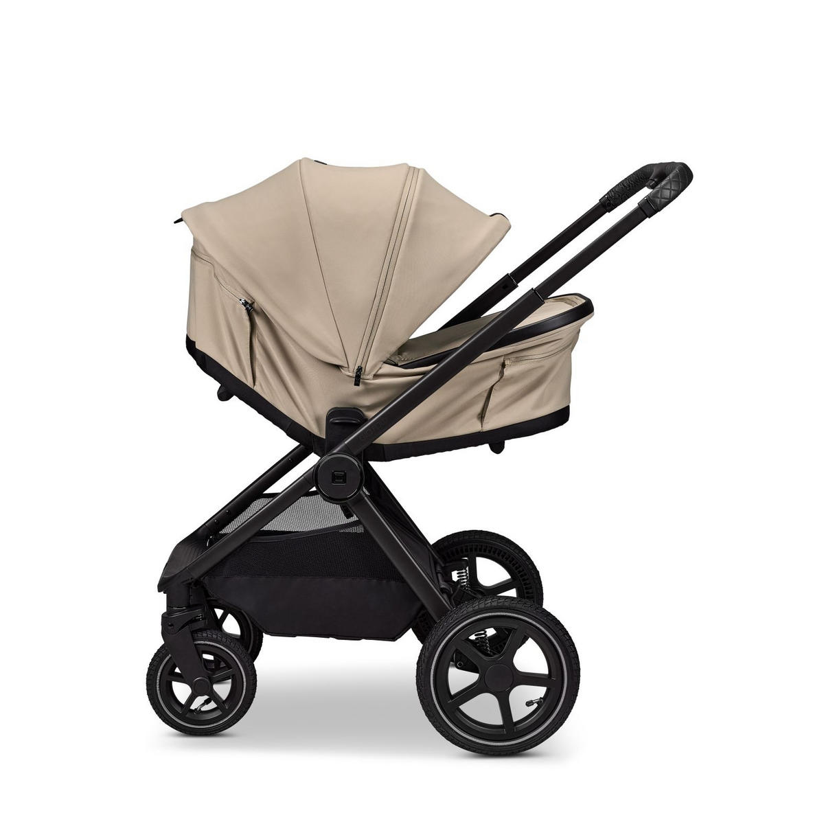 KINDERWAGENSET  GIO FOLD SET AIR  sand  - Sandfarben/Schwarz, Basics, Textil/Metall (120/58/92cm) - Moon Edition