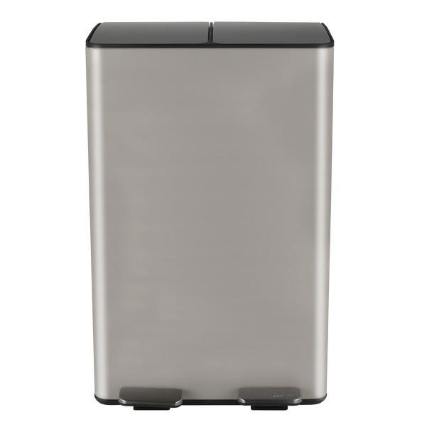 TRETEIMER 60 L  - Taupe/Schwarz, Basics, Kunststoff/Metall (45/30/71cm) - Spirella