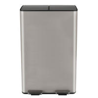 TRETEIMER 60 L  - Taupe/Schwarz, Basics, Kunststoff/Metall (45/30/71cm) - Spirella