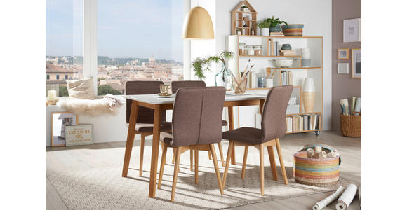 ESSTISCH in Holz, Holzwerkstoff 120/80/75 cm  - Eichefarben/Weiß, Design, Holz/Holzwerkstoff (120/80/75cm) - Carryhome