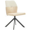 STUHL  in Lederlook, Webstoff  - Beige/Schwarz, Konventionell, Textil/Metall (49,5/87/62,5cm) - Valdera