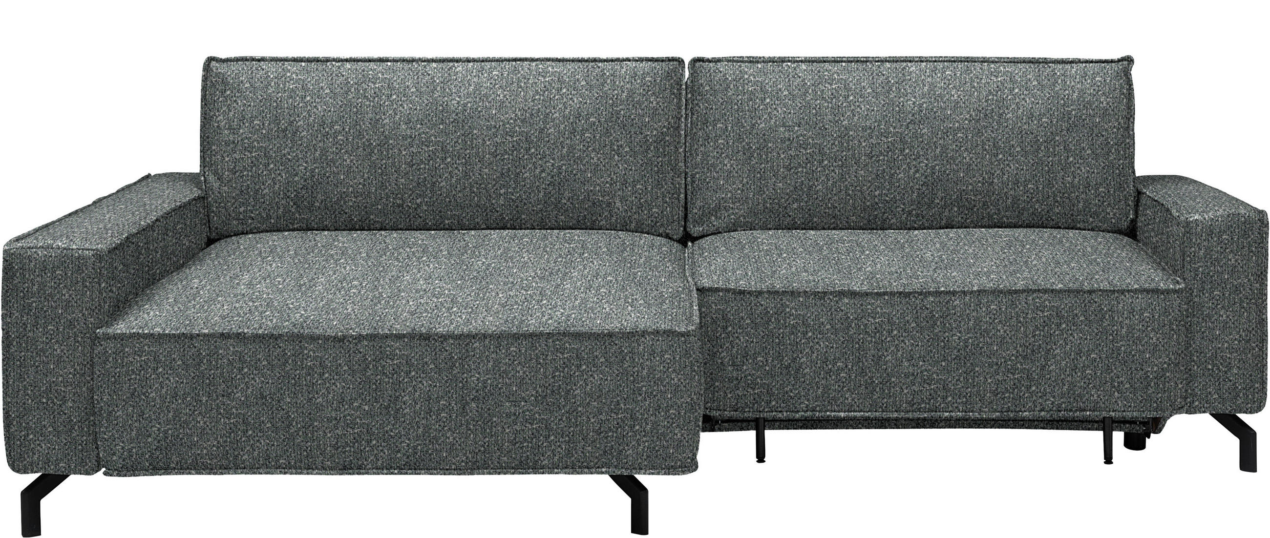ECKSOFA  in Mikrofaser Graugrün  164/246 cm  - Schwarz/Graugrün, Design, Textil/Metall (164/246cm) - Sedda
