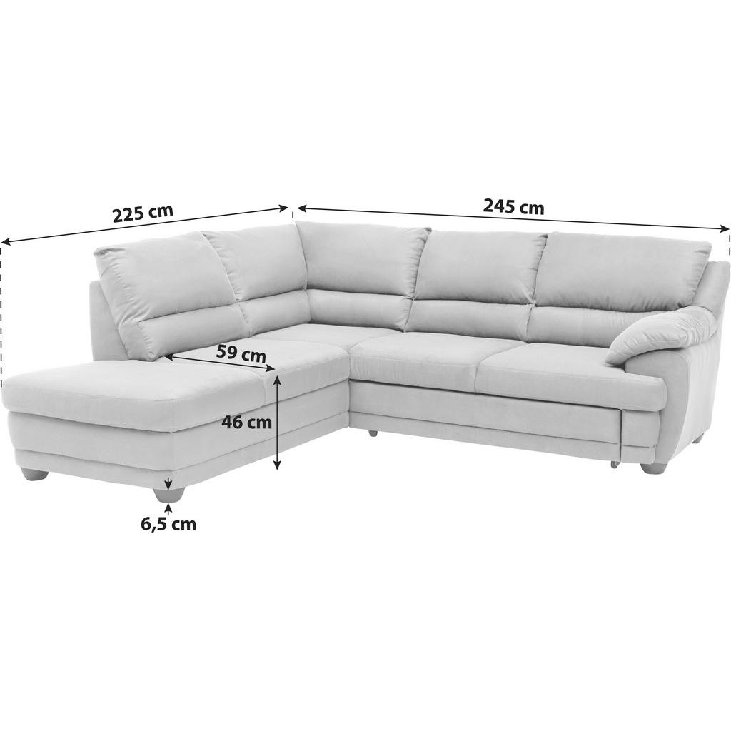 Thumbnail - Livetastic Ecksofa, Beige, Textil, Ottomane links, L-Form, 245x225 cm, Made in EU, seitenverkehrt erhältlich, Rücken ech...