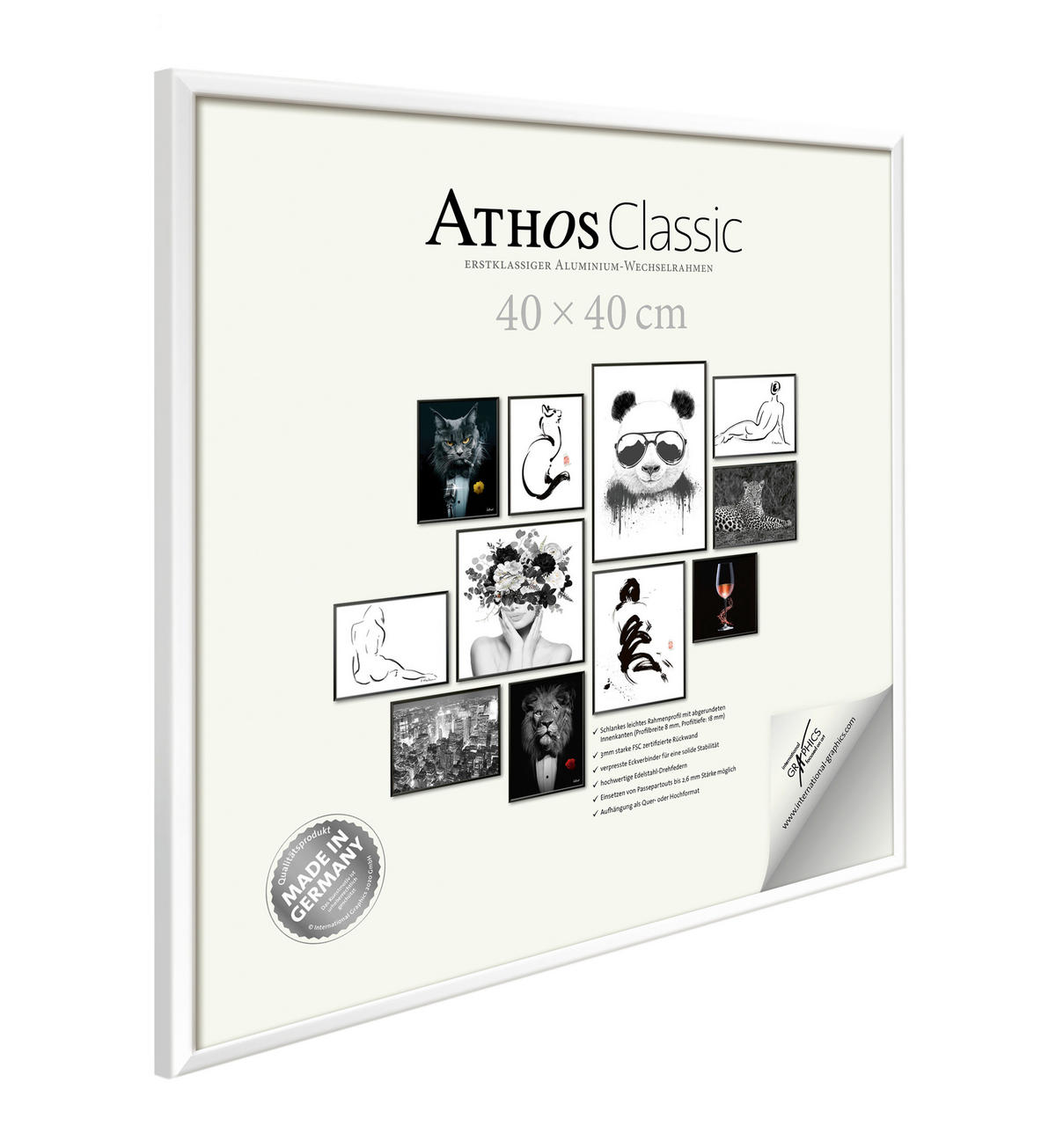 BILDERRAHMEN - Weiß Hochglanz, Basics, Papier/Holzwerkstoff (40/40/1,8cm)
