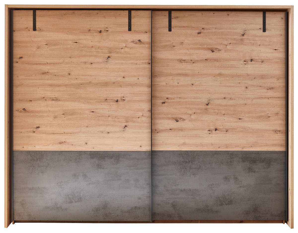 ORMAR S KLIZNIM VRATIMA hrast Artisan   - hrast Artisan/antracit, Lifestyle, drvni materijal/metal (270/210/60cm) - Ti'me