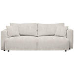 SCHLAFSOFA  mit Stoffauswahl, Schlafen auf Sitzhöhe, Rücken echt Velours Creme  - Creme/Schwarz, Design, Kunststoff/Textil (250/92/105cm) - Carryhome