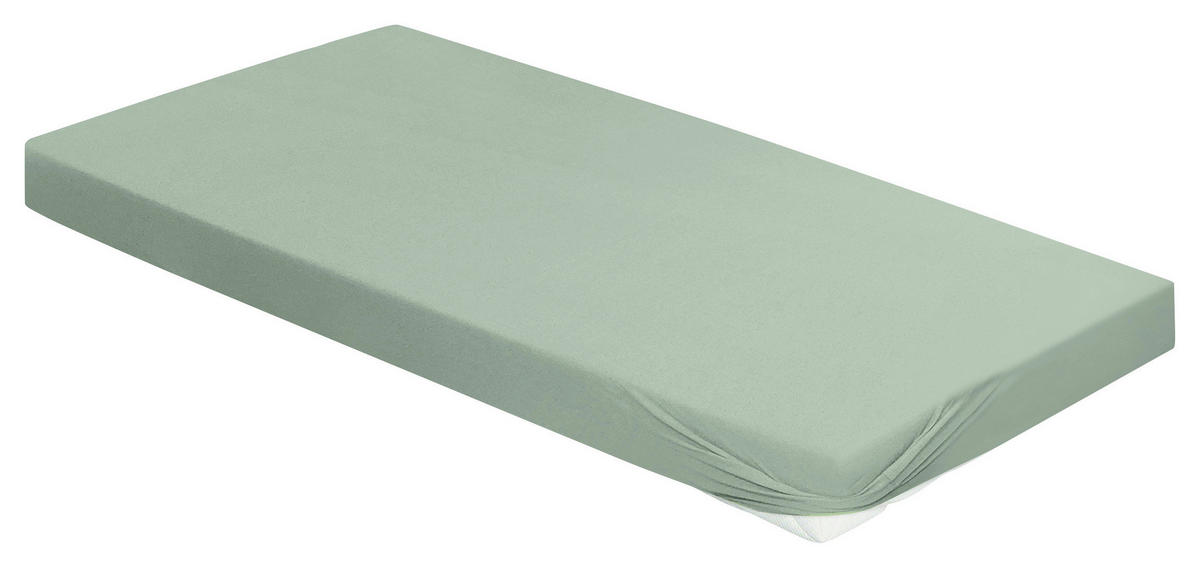 SPANNBETTTUCH Jersey  - Jadegrün, KONVENTIONELL, Textil (150/200cm) - Bierbaum