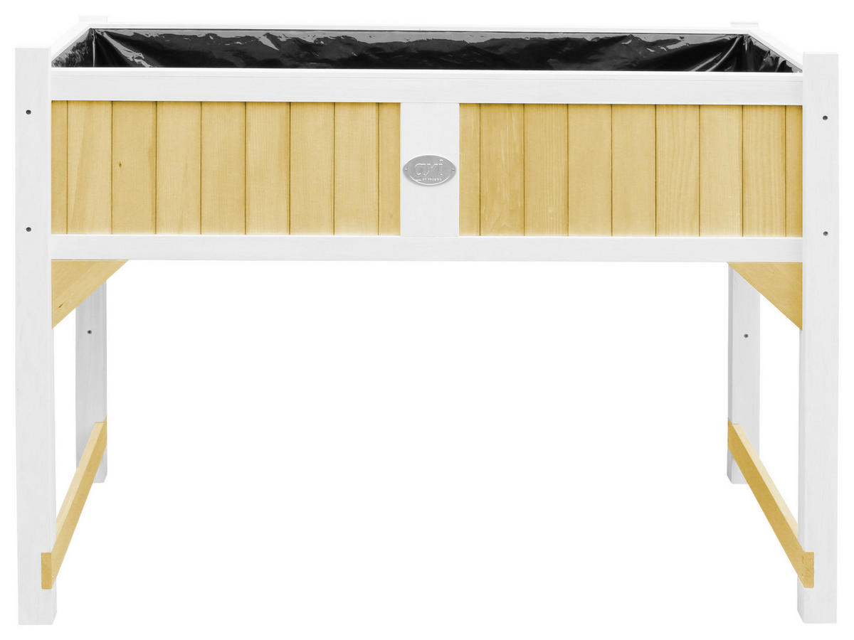 HOCHBEET AXI WEIß/BRAUN  - Schwarz/Braun, KONVENTIONELL, Holz (54/94/120cm) - Ambia Garden