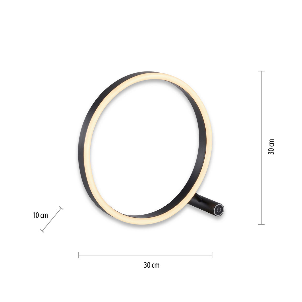 STOLNÍ LED LAMPA, dotykový stmívač, 28,5/10/28 cm - antracitová, Trend, kov/plast (28,5/10/28cm)