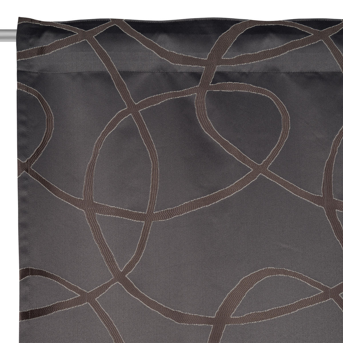 HOTOVÝ ZÁVĚS, neprůsvitné, 140/260 cm - šedohnědá, Design, textil (140/260cm) - Dieter Knoll