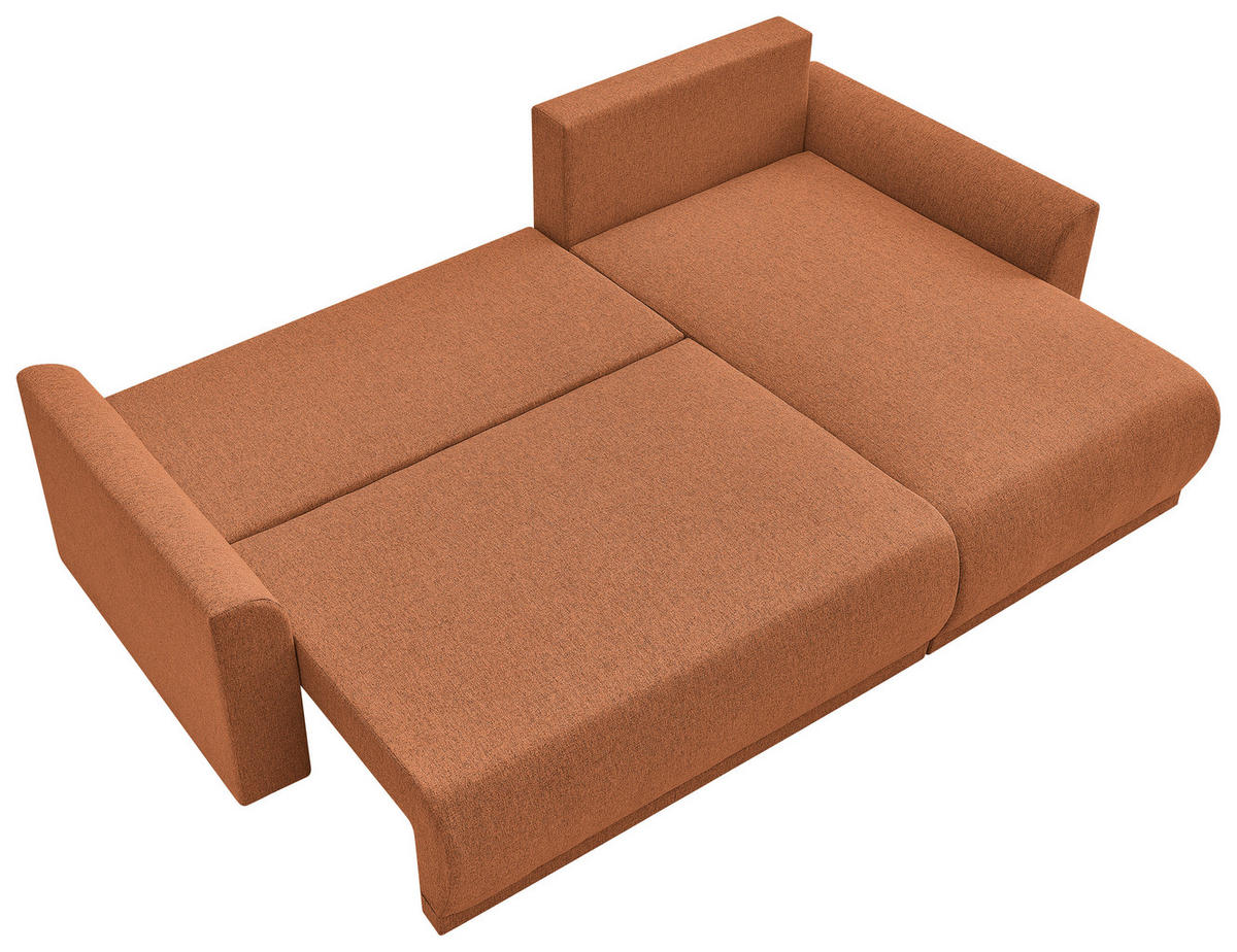 ECKSOFA KIMMY Rostfarben Flachgewebe Zierkissen, Rückenkissen, Bettkasten  - Rostfarben/Schwarz, Design, Kunststoff/Textil (233/146cm) - P & B
