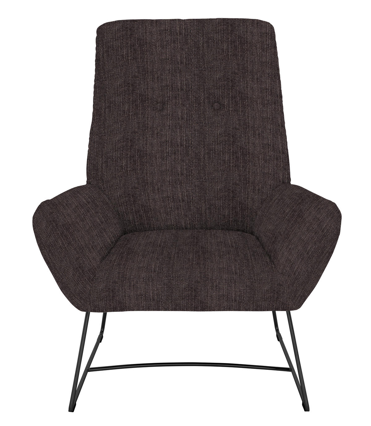 SESSEL in Flachgewebe Braun  - Schwarz/Braun, Design, Textil/Metall (82/102/81cm) - Pure Home Lifestyle