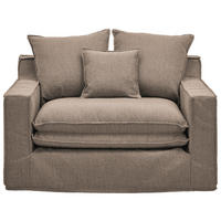 SESSEL Bouclé Braun    - Schwarz/Braun, Trend, Kunststoff/Textil (129/92/105cm) - Livetastic