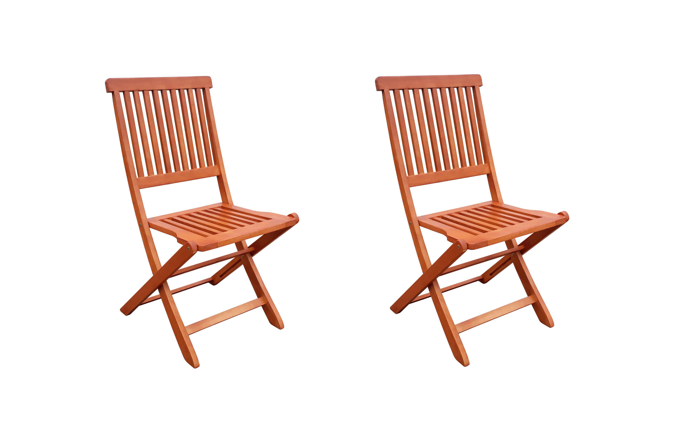 GARTENKLAPPSTUHL-SET Eukalyptusholz Eukalyptusholzfarben  - Eukalyptusholzfarben, Basics, Holz (45/90/56cm) - Gardenson