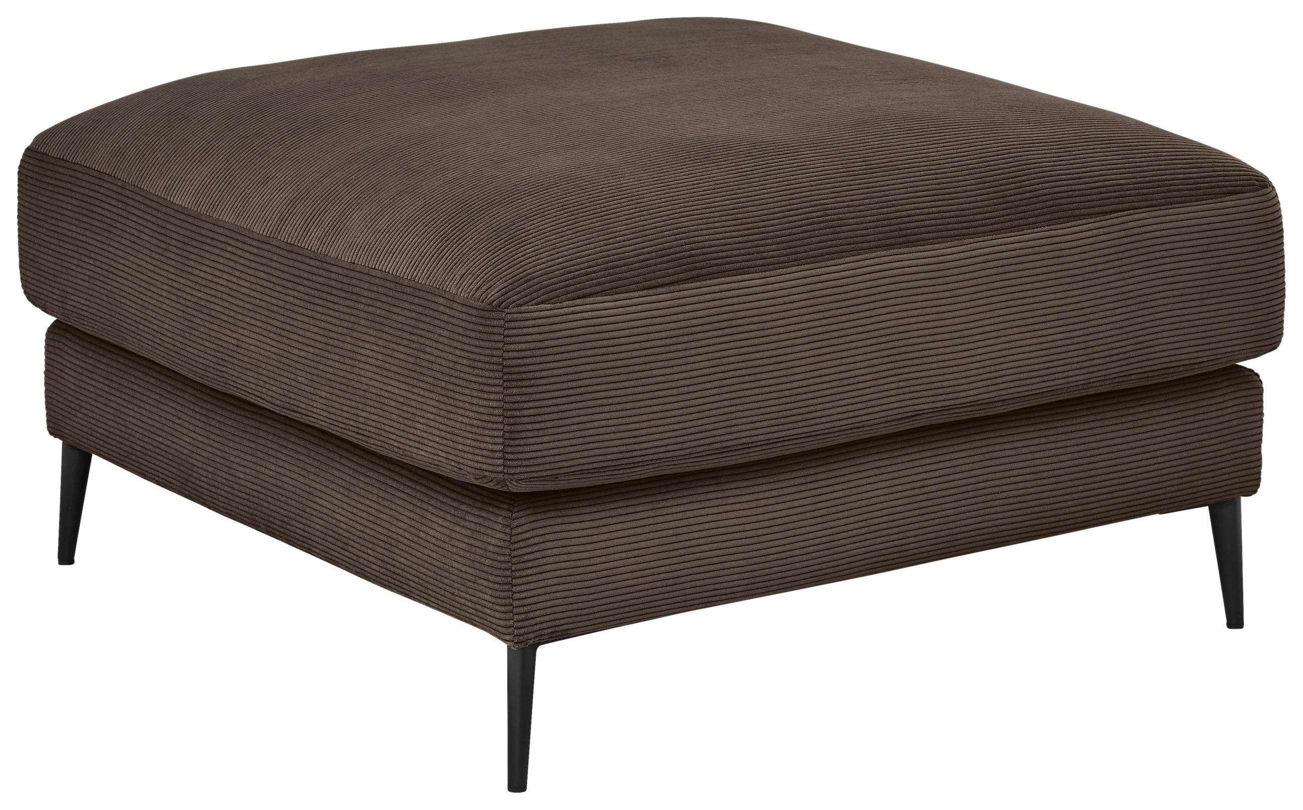 HOCKER Feincord Mokka  - Schwarz/Mokka, Design, Textil/Metall (90/43/90cm) - Dieter Knoll