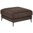 HOCKER Feincord Mokka  - Schwarz/Mokka, Design, Textil/Metall (90/43/90cm) - Dieter Knoll