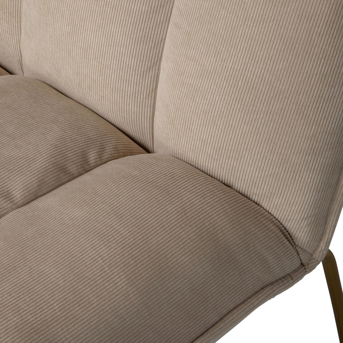 SESSEL in gerippt Sandfarben  - Sandfarben/Goldfarben, Design, Textil/Metall (64/77/71cm) - Livetastic