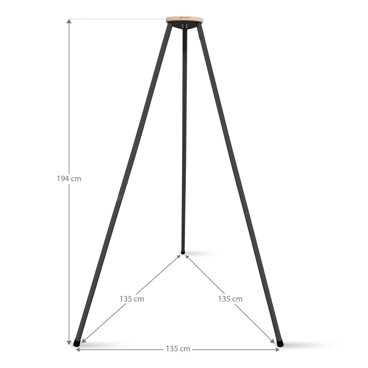 FEDERWIEGE Set inkl. Tipi-Gestell und Motor  Anthrazit, Grau  - Anthrazit/Grau, Basics, Kunststoff/Textil (135/194/135cm) - SCHMUSEWOLKE