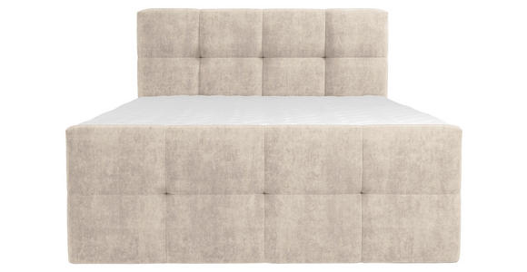 BOXBETT 180/200 cm in Beige - Chromfarben/Beige, Design, Holz/Holzwerkstoff (180/200cm) - Esposa