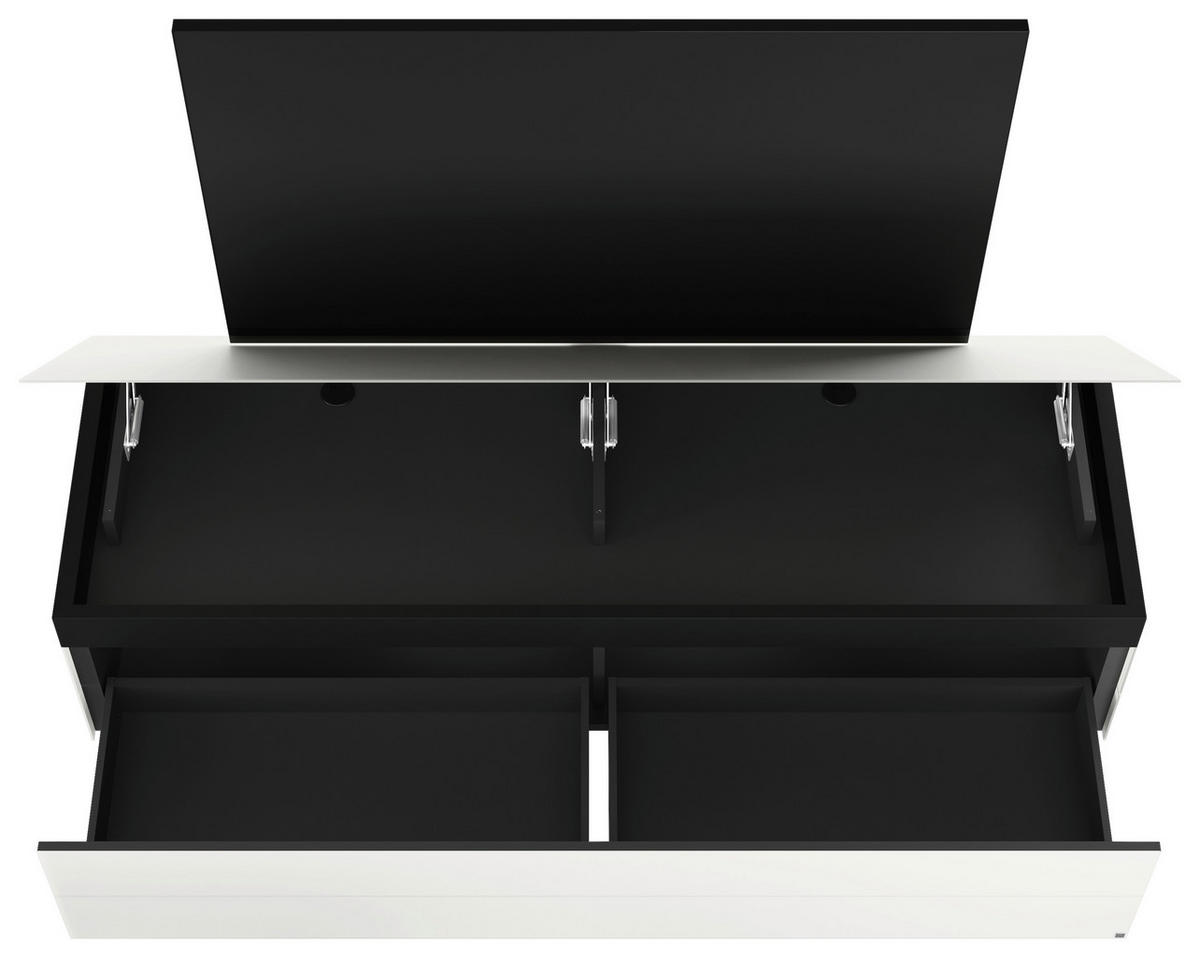 TV-ELEMENT - Chromfarben/Schwarz, MODERN, Glas/Holzwerkstoff (175,5/50,5/57,0cm) - Musterring