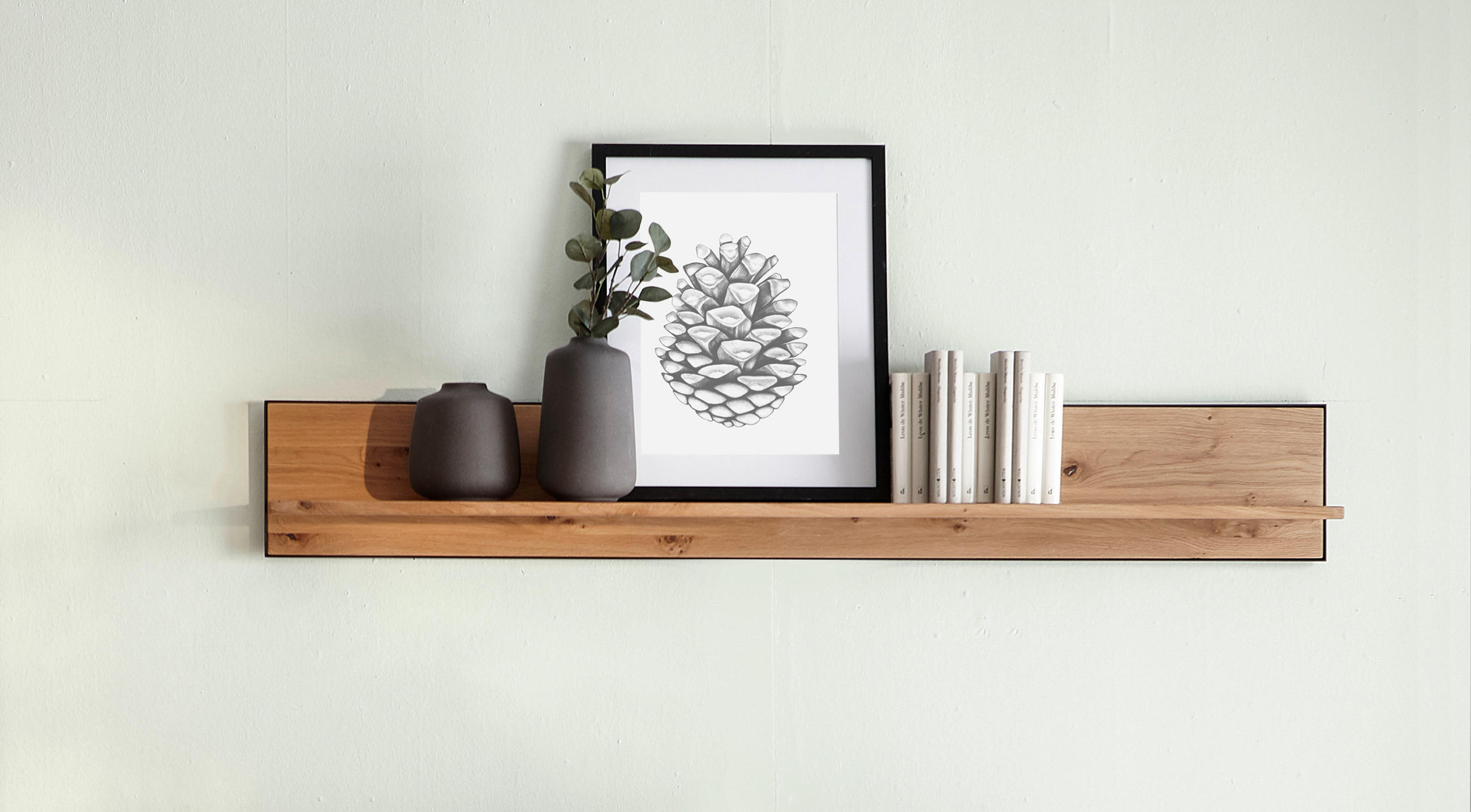 WANDBOARD Wildeiche massiv Eichefarben - Eichefarben, KONVENTIONELL, Holz (155/23/23cm) - Linea Natura