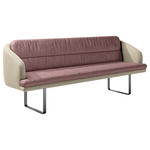 SITZBANK 255/89/68 cm Velours, Flachgewebe Rosa, Beige Metall  - Beige/Schwarz, Design, Textil/Metall (255/89/68cm) - Dieter Knoll