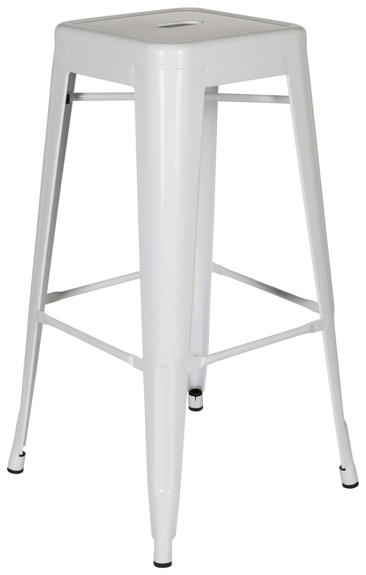BARHOCKER Weiß Stahl stapelbar  - Weiß, Basics, Metall (44/77/44cm) - MID.YOU