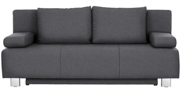 SCHLAFSOFA  in Flachgewebe Grau  - Chromfarben/Grau, Design, Textil/Metall (197/88/89cm) - Xora