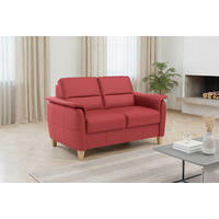 DVOUMÍSTNÁ POHOVKA, červená, pravá kůže - barvy dubu/červená, Basics, dřevo/textil (149/89/89cm) - Sit & More
