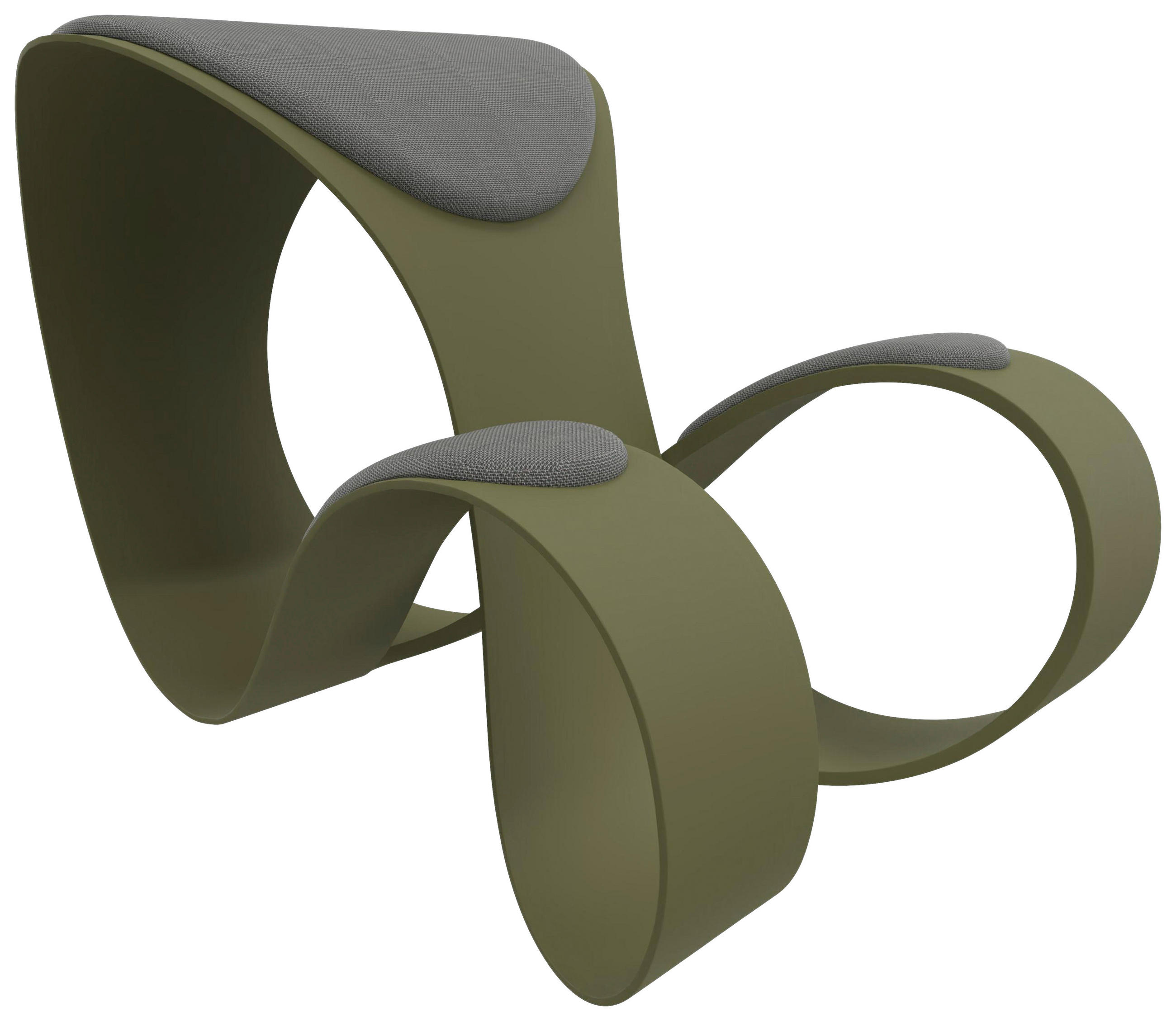 HOCKER Flachgewebe Grau, Grün  - Grau/Grün, MODERN, Kunststoff/Textil (56/52/83cm)