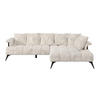 ECKSOFA Flachgewebe Beige  - Beige/Schwarz, Modern, Kunststoff/Textil (297/200cm) - Livetastic