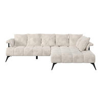 ECKSOFA VANESSA Beige Flachgewebe  - Beige/Schwarz, MODERN, Kunststoff/Textil (297/200cm) - Livetastic