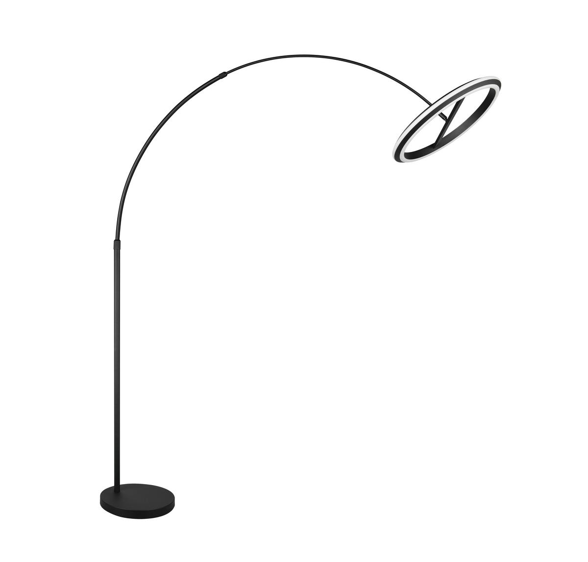 LED-STEHLEUCHTE Amador 45/205 cm   - Schwarz, Design, Metall (45/205cm) - Trio Leuchten
