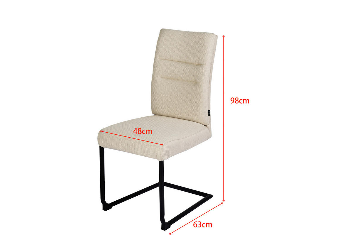 SCHWINGSTUHL   Mikrofaser  - Beige/Schwarz, Design, Textil/Metall (48/98/63cm) - Novel