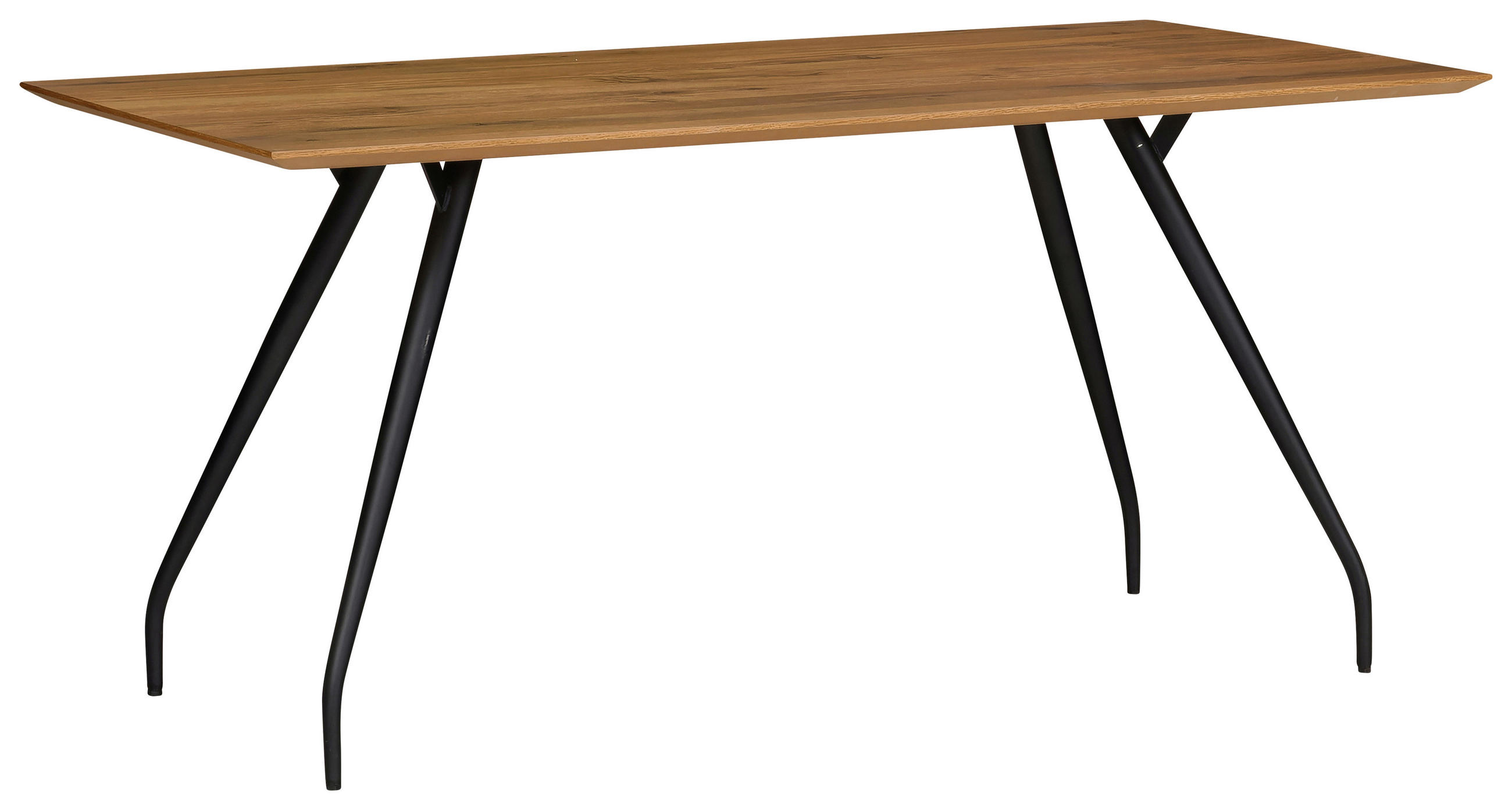 ESSTISCH Eiche furniert rechteckig Eichefarben, Bronzefarben  - Eichefarben/Schwarz, Design, Holz/Holzwerkstoff (160/90/76cm) - Moderano
