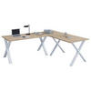 ECKSCHREIBTISCH 130/50/76 cm  in Weiss, Sonoma Eiche  - Weiss/Sonoma Eiche, Modern, Holzwerkstoff/Metall (130/50/76cm) - MID.YOU