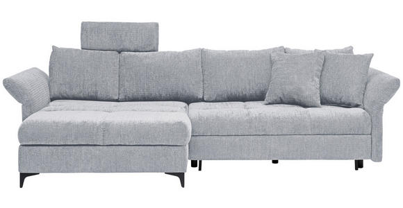 ECKSOFA in Chenille  - Schwarz, KONVENTIONELL, Textil/Metall (291/153cm) - Hom`in