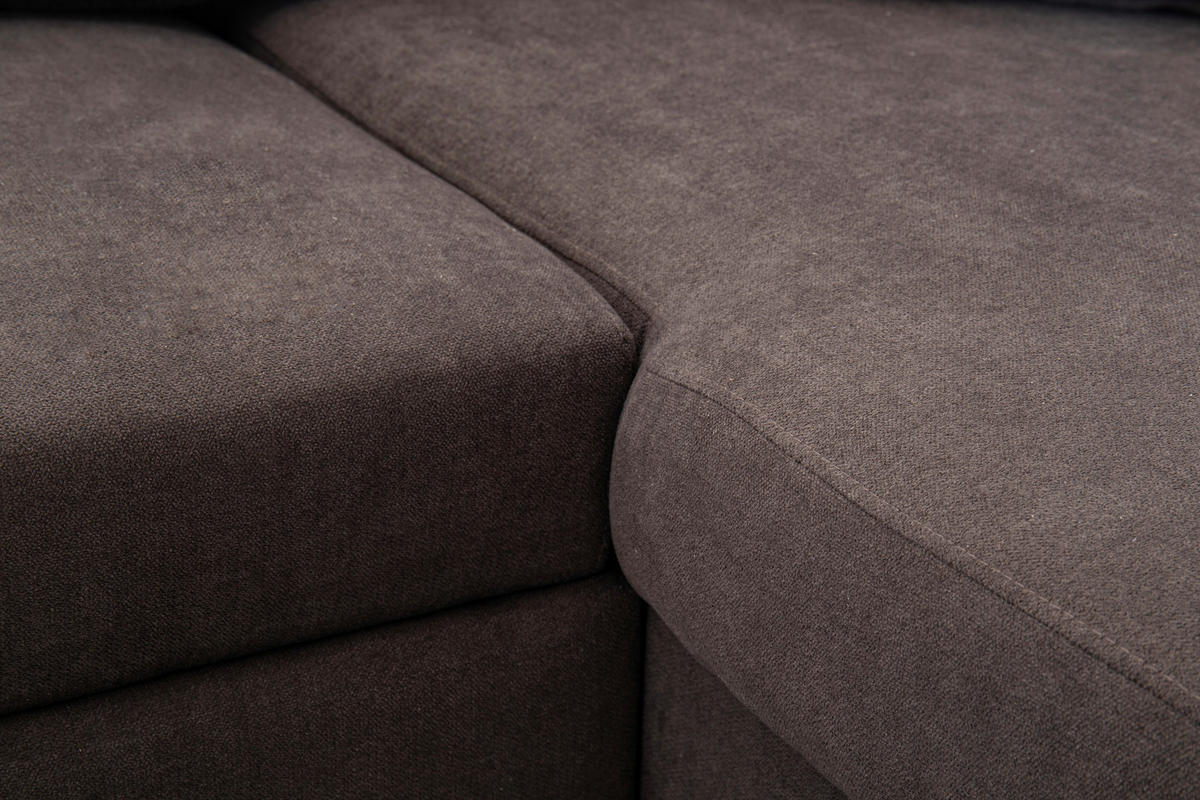 WOHNLANDSCHAFT Dunkelgrau Webstoff  - Dunkelgrau/Schwarz, Design, Holz/Kunststoff (264/88/135,5cm) - Ti'me