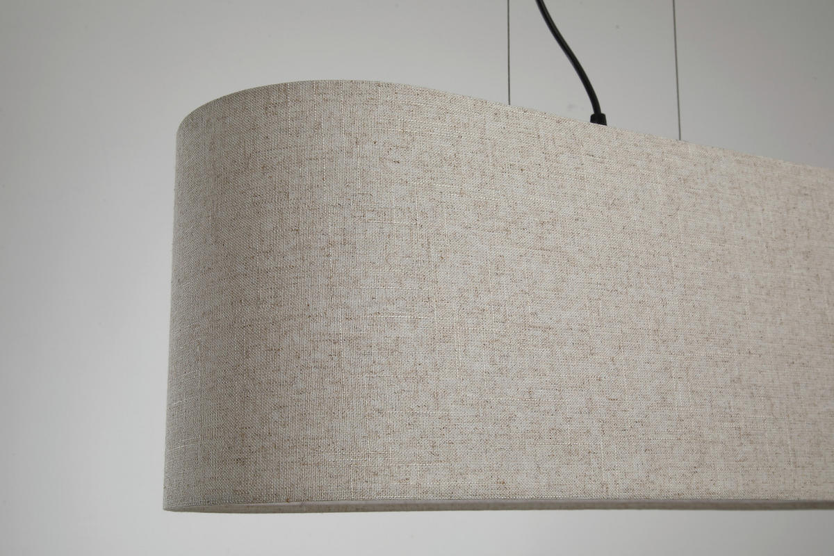 PENDELLEUCHTE Hessian 60/20/120 cm  - Schwarz, Design, Kunststoff/Textil (60/20/120cm) - Searchlight