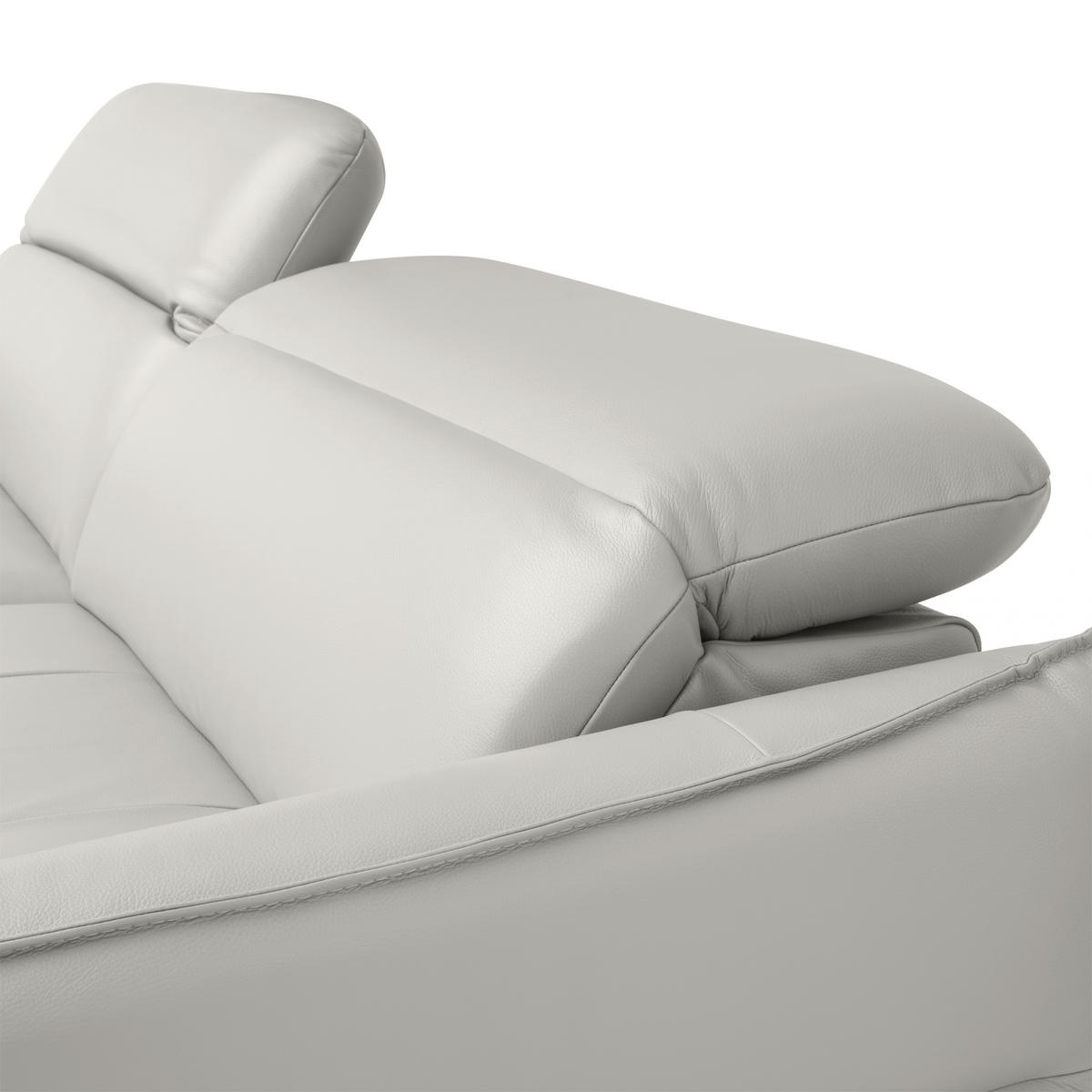 ECKSOFA Creme Echtleder  - Creme/Schwarz, Design, Leder/Metall (175/246cm) - Livetastic