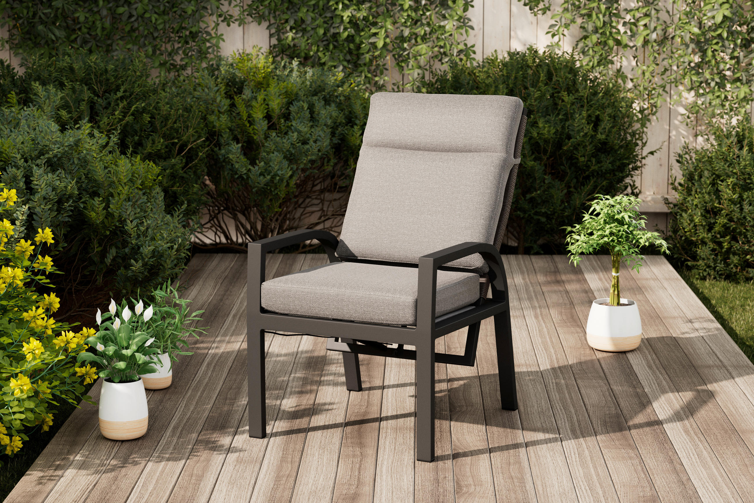 LOUNGESESSEL  - Dunkelgrau/Anthrazit, Modern, Textil/Metall (64/110/72cm) - Amatio