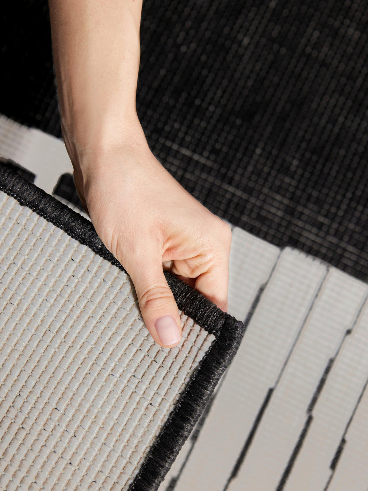 FLACHWEBETEPPICH 120/170 cm Haringey Schwarz, Weiß  - Schwarz/Weiß, Basics, Kunststoff (120/170cm)