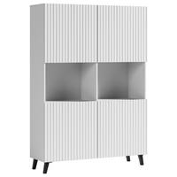 VISOKA KOMODA, bela  - črna/bela, Design, leseni material (120/172/39,1cm) - Livetastic