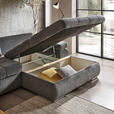 ECKSOFA in Flachgewebe Grau  294/173 cm  - Chromfarben/Weiß, Design, Kunststoff/Textil (294/173cm) - Carryhome