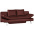 SCHLAFSOFA in Leder Weinrot - Chromfarben/Weinrot, MODERN, Leder/Metall (214/90/93cm) - Novel SCHLAFSOFA in Leder Weinrot - Chromfarben/Weinrot, MODERN, Leder/Metall (214/90/93cm) - Novel