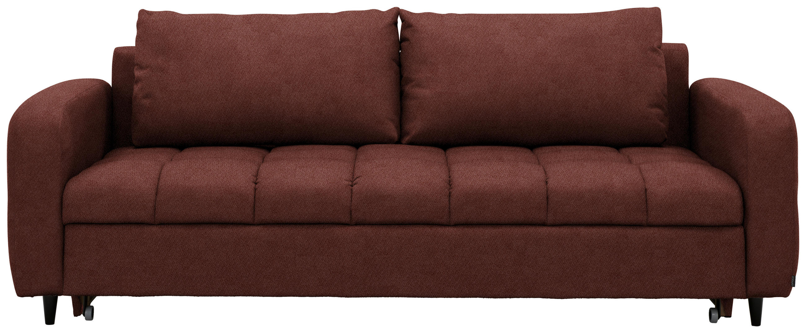SCHLAFSOFA Webstoff Rotbraun Stoffauswahl, Bettfunktion erhältlich, Rücken echt, Armteil links, Armteil rechts  - Rotbraun/Schwarz, Design, Holz/Textil (236/88/101cm) - Lomoco
