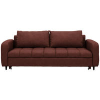 SCHLAFSOFA Webstoff Rotbraun Stoffauswahl, Bettfunktion erhältlich, Rücken echt, Armteil links, Armteil rechts  - Rotbraun/Schwarz, Design, Holz/Textil (236/88/101cm) - Lomoco